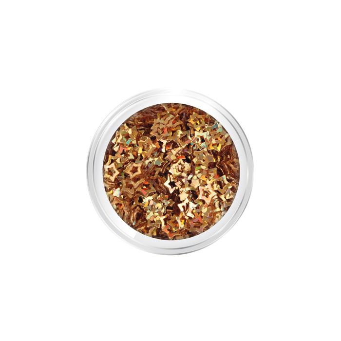 Glitter Stars with hole gold
