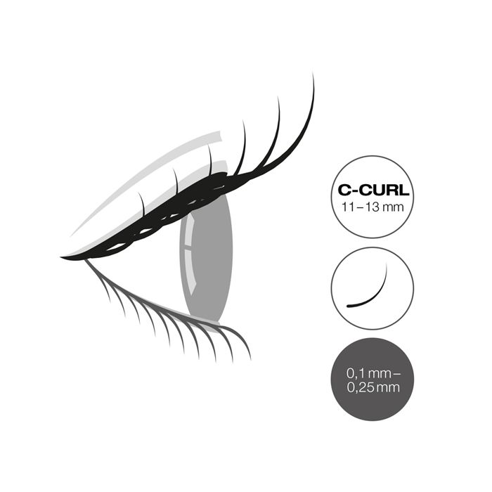 Mixed tray 11 - 13, C curl 0,15 mm.