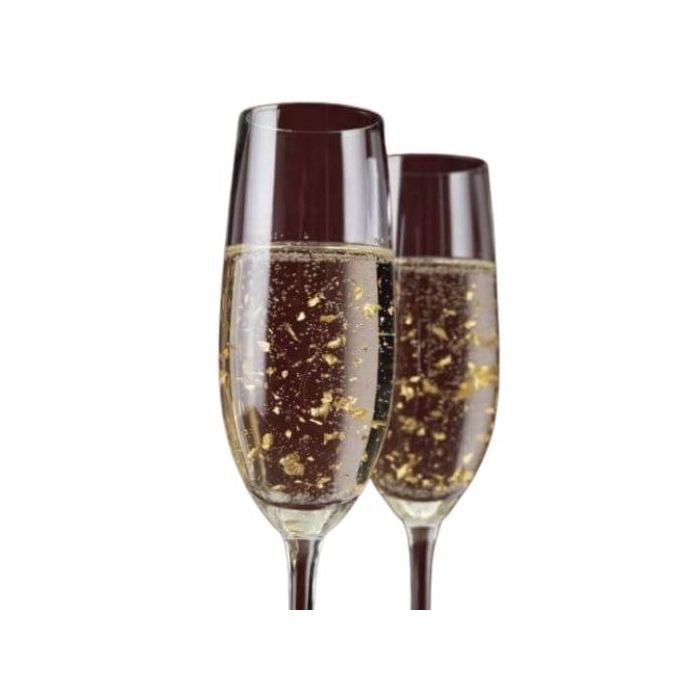 "Champagne" med guldflager 0,2 l.