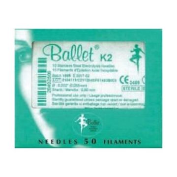 Ballet K2 Stainless steel epileringsnåle, 50 stk.