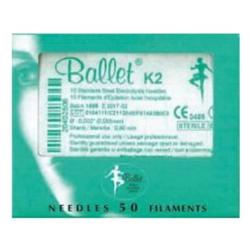 Ballet K6 Stainless steel epileringsnål, 50 stk