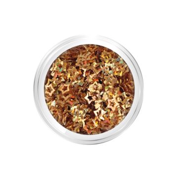 Glitter Stars with hole gold