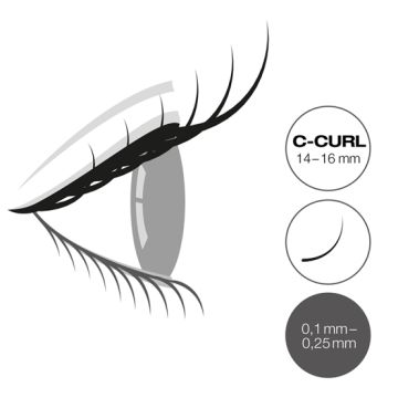 Mixed Tray 14 - 16, C curl 0,2 mm.